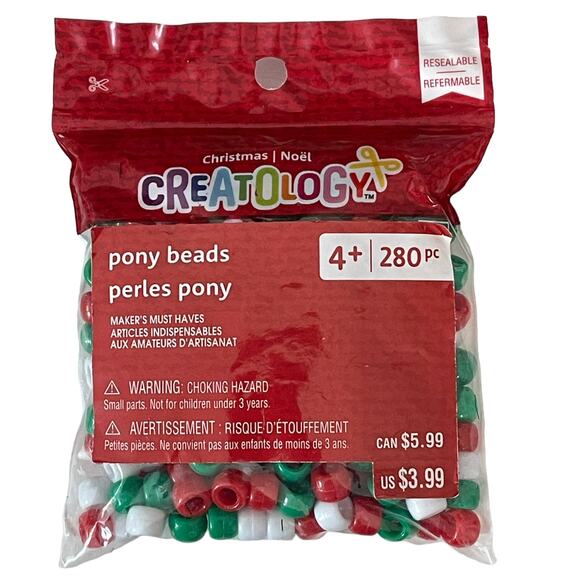 Creatology Pony Beads & Foam Stickers 11 Bags Christmas Holiday 3,840 Pieces - Picture 6 of 8